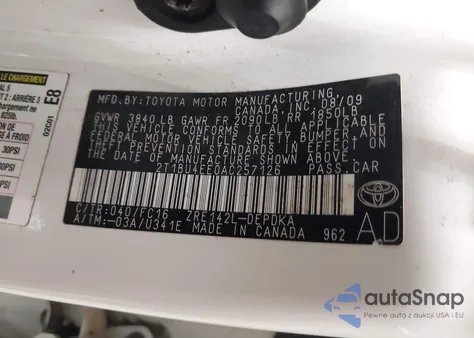 2010 Toyota Corolla Le from USA, damaged, VIN 2T1BU4EE0AC257126